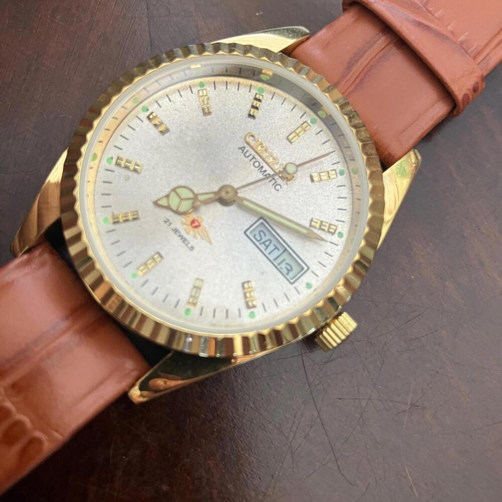 Citizen Eagle 7 36mm Gold and Brown Automatic Watch